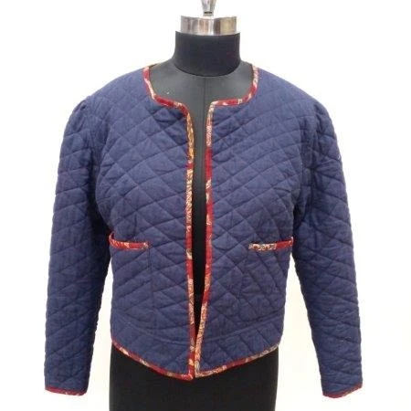 Wholesale Handmade Quilted Jackets With Long Sleeve & Pockets Decor For Women Clothing, Solid Color Jacket For Winter Wear Cost