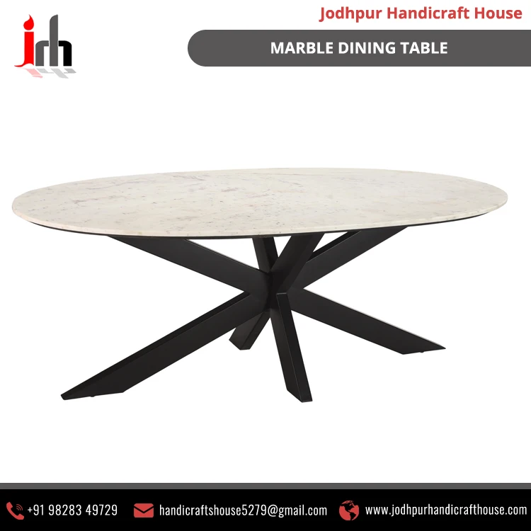 
Latest Design Pure Marble Top Quality Villa Interior Marble Dinning Table 