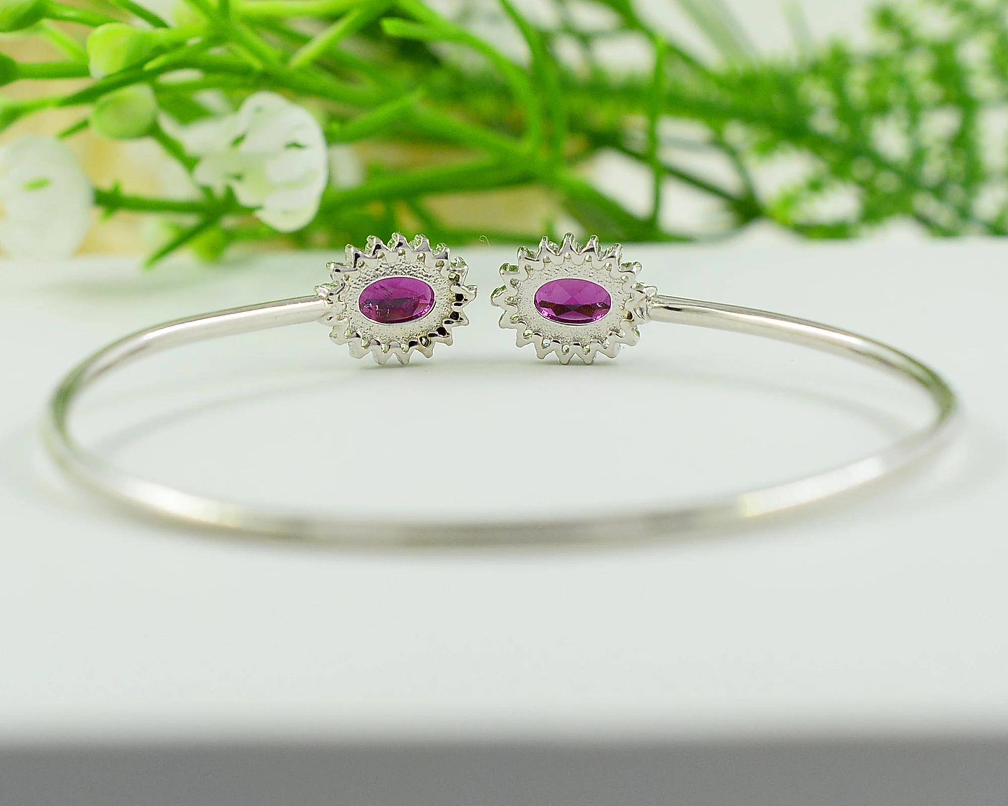 Высококачественный родолит гранат 7x5 мм натуральный драгоценный камень 925 твердый серебро для женщин регулируемые манжеты Бенгальский от Jaipur производитель