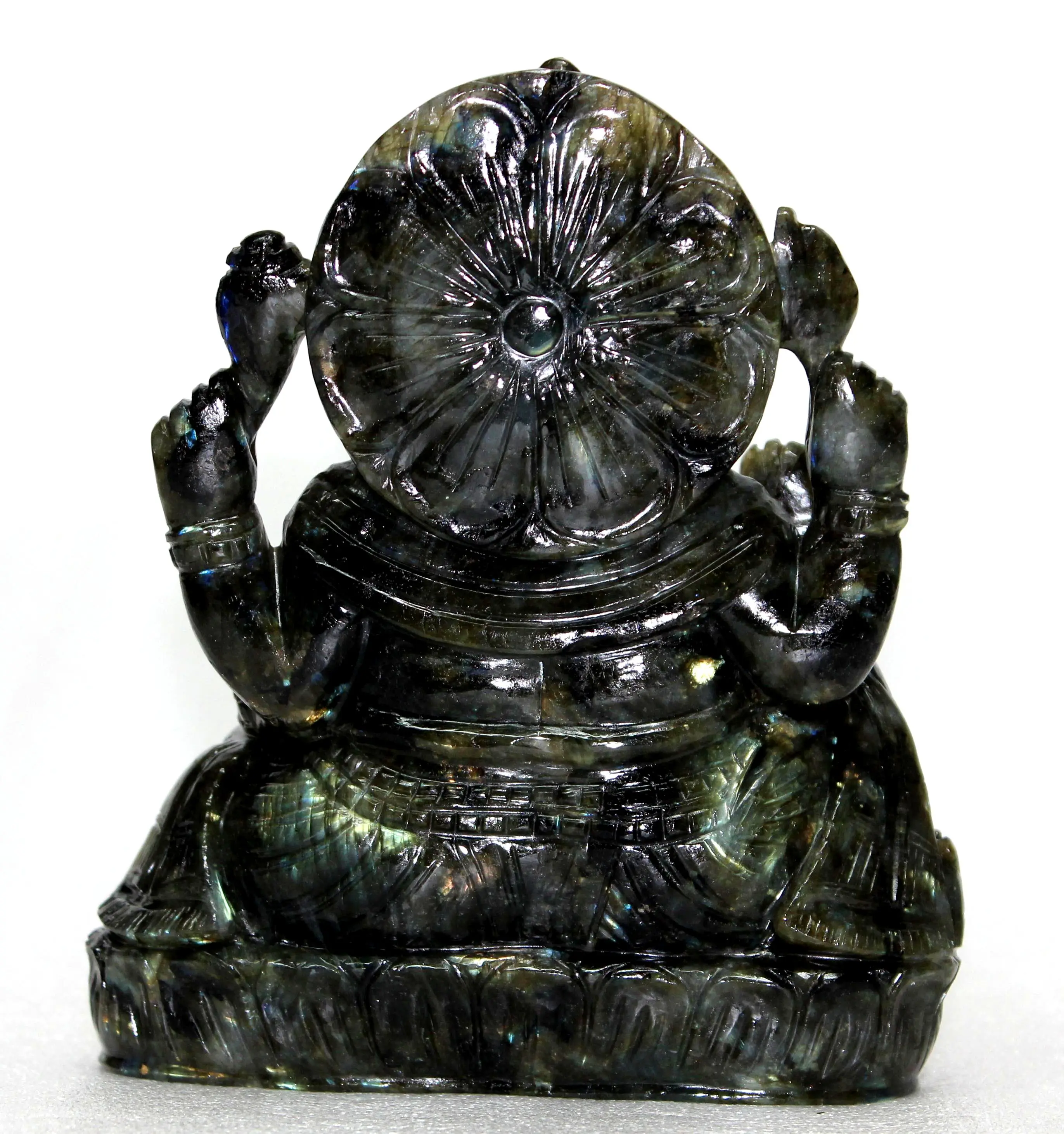 Labradorite Carving Ganesha Sculpture Home Decor Statue Figurine Piedras naturales Crystal Healing Stone
