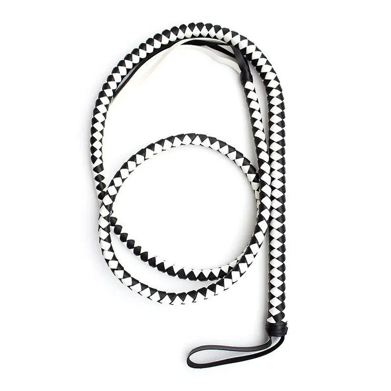 Equestrian Whip For Horse Racing Leather Horse Whip Bull Whip, 4 Plait Bullwhip, 6 Feet