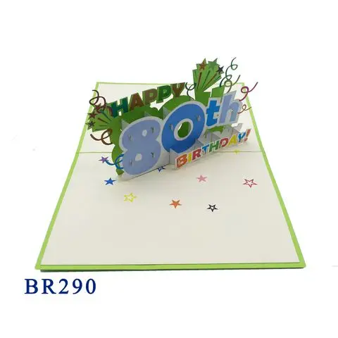 80th Birthday 3D Pop Up Card Laser Cut Hot Products Handmade Vietnam art Paper Crafts Gifts & crafts Handicrafts Top Trending