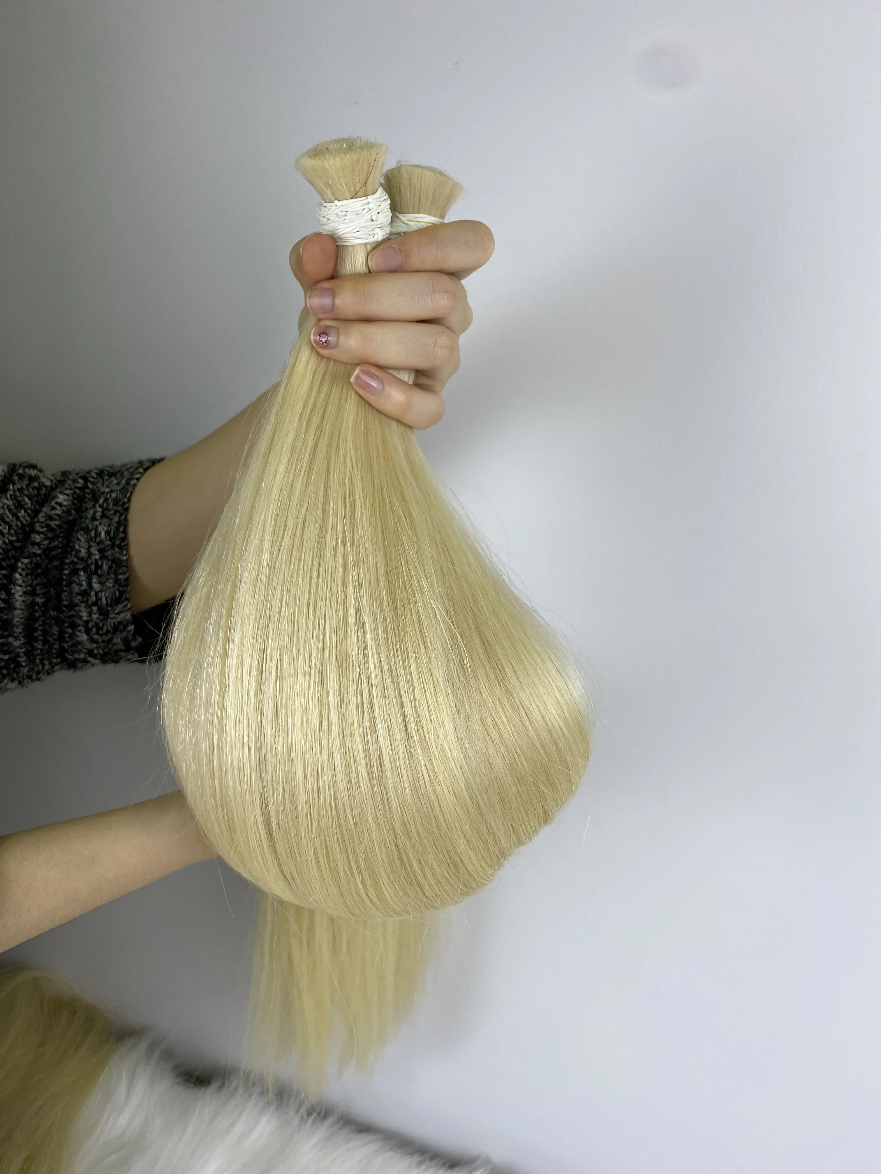 Wholesale Bone Straight Blonde Bulk Hair Extension from top Vietnam Factory
