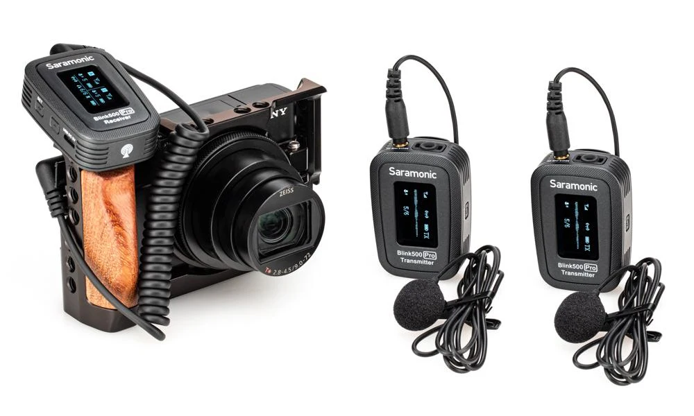 Saramonic Blink 500 Pro B2 TX+TX+RX 2.4GHz Micro-Wireless Dual Lavalier System w/Out for Cameras & Mobile