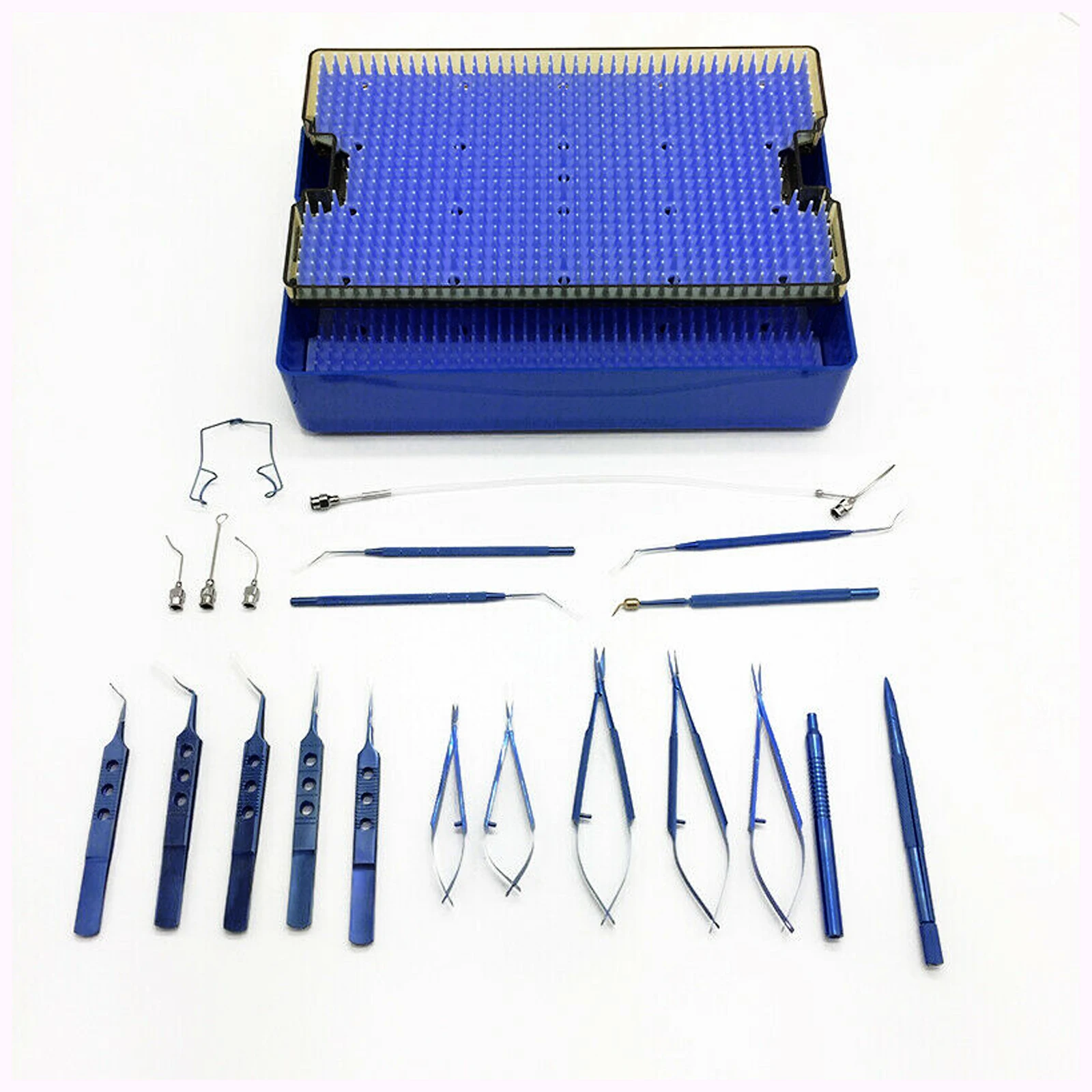 Титановый набор для катаракты инструменты глаз 21 шт. с коробкой поднос стерилизации