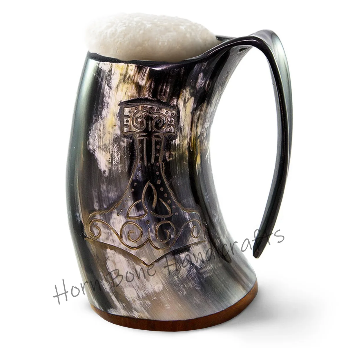 100% Natural Handmade Buffalo Horn Mug /Viking Drinking Mugs/ Beer Drinking Horn Mug Water Buffalo Leakage Proof Horn Tankard