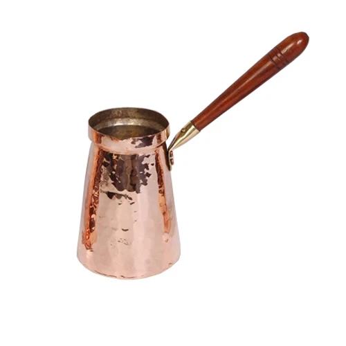 Turkish Copper  Coffee pot with Wooden Handle and Shiny polish Copper Milk pot for Kitchen Use Copper milk pot