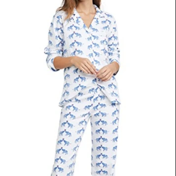 Casual  hand block printed cotton pajama set flower design sleepwear indian dress