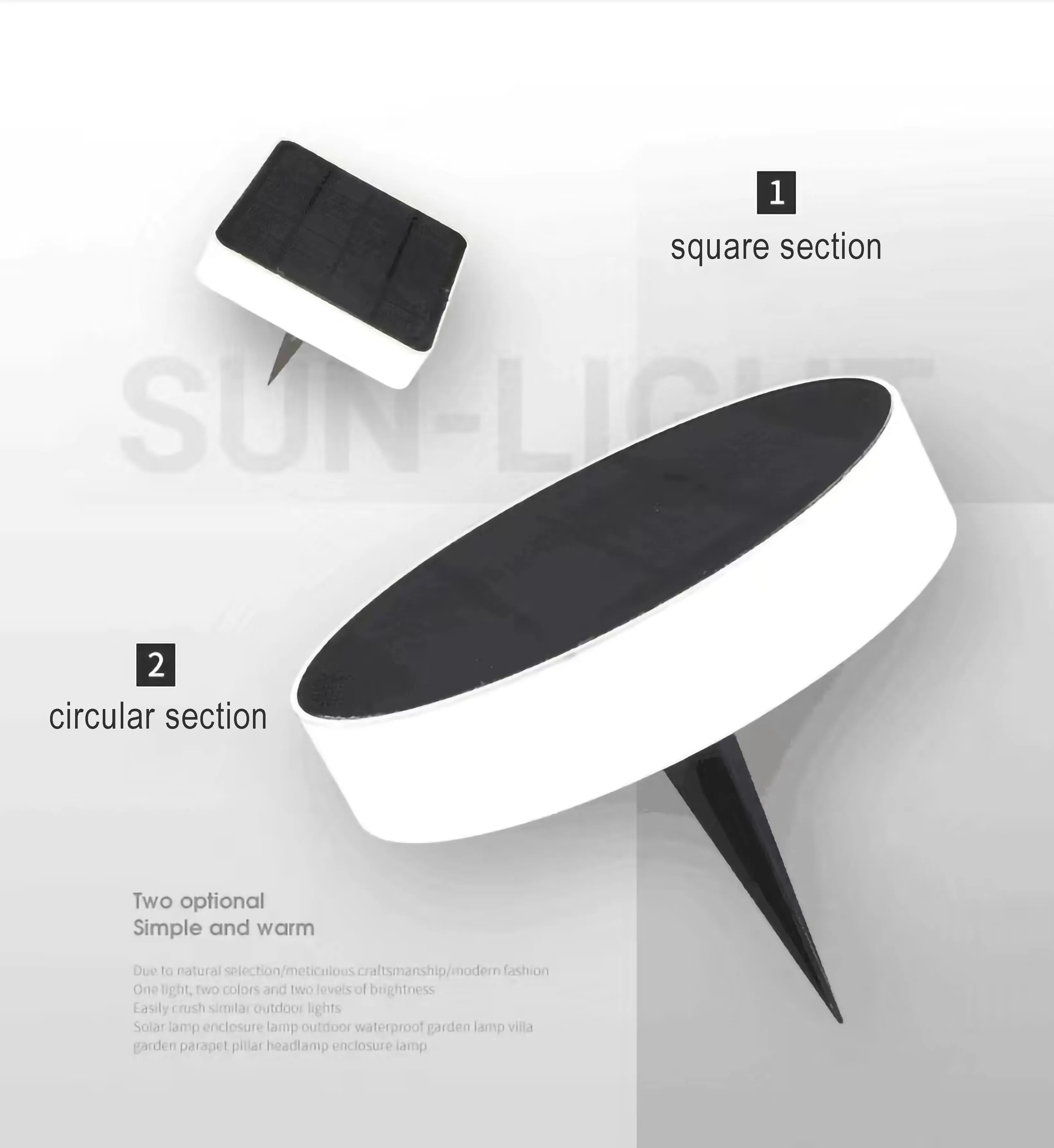 Solar round floor decorative lamp