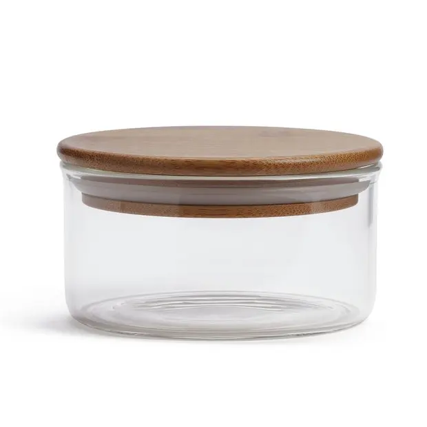 New Design Crystal Clear Oil Jar Glass With Wood Lid Customized Candle Making Jars Premium Quality Home Lightning Decoration