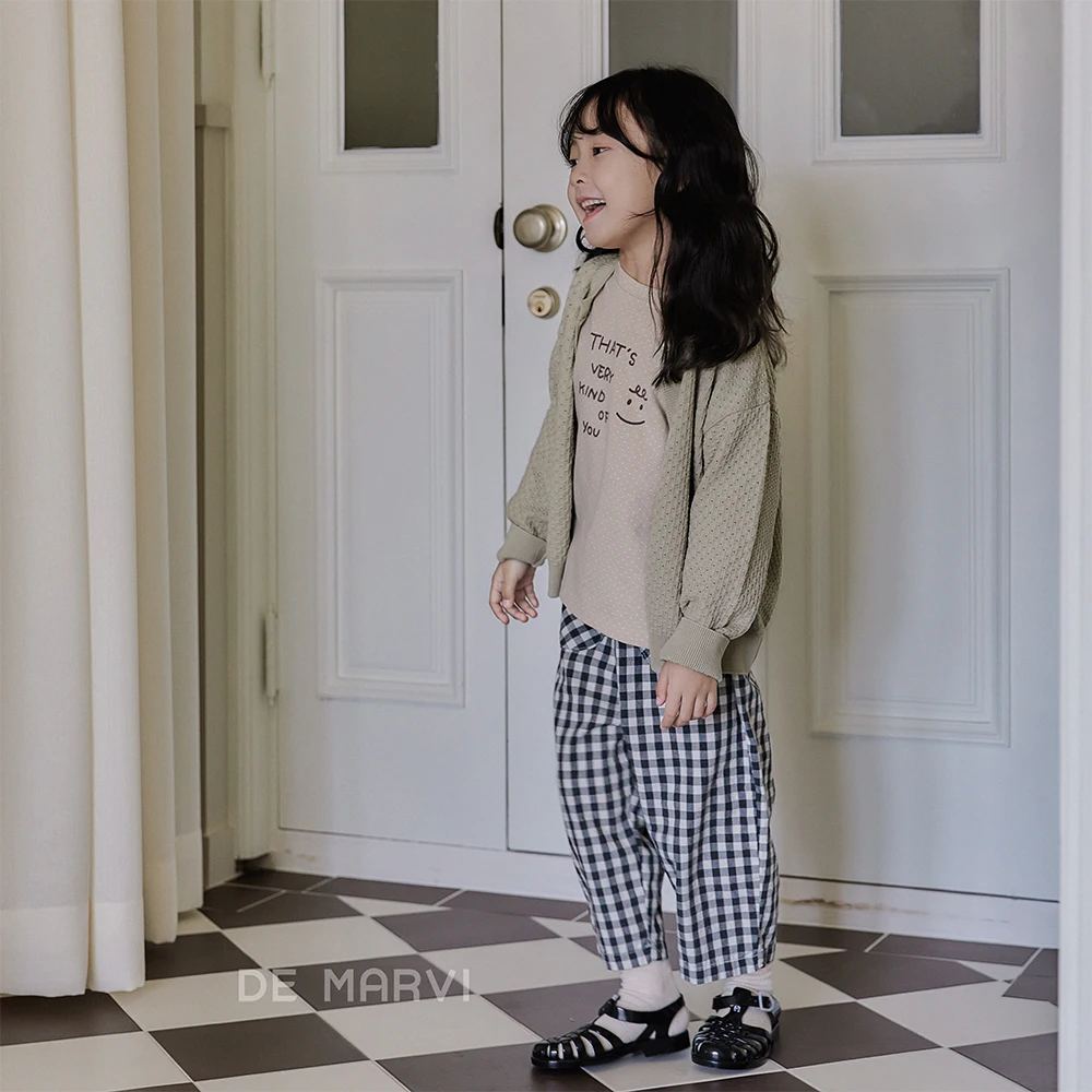 DE MARVI Kids Toddler Checked pocket Casual Pants Trousers Boys Girls Spring Pants Wholesale Korean Manufacturer MADE IN KO