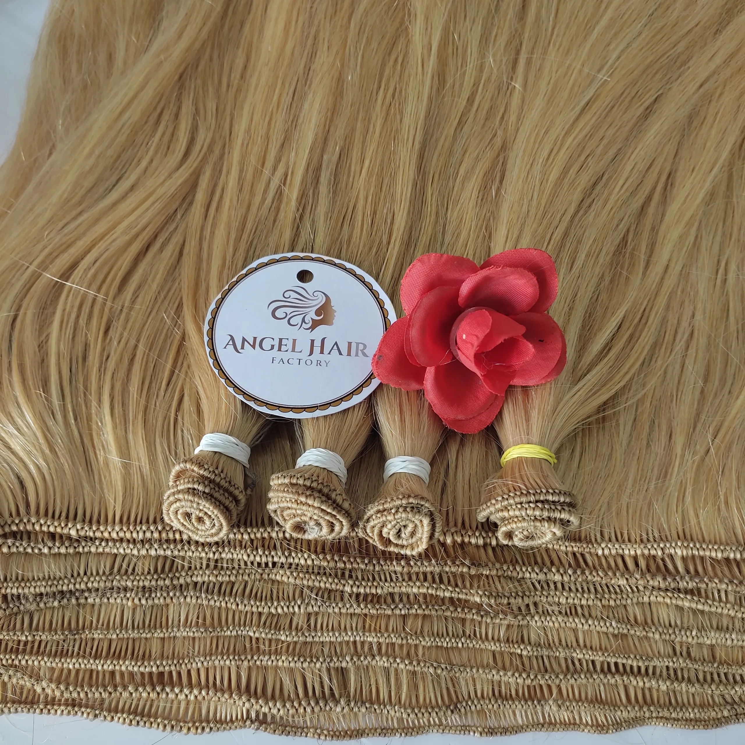  Высококачественные человеческие волосы для наращивания связанные вручную длинные большой запас-ANGELHAIR