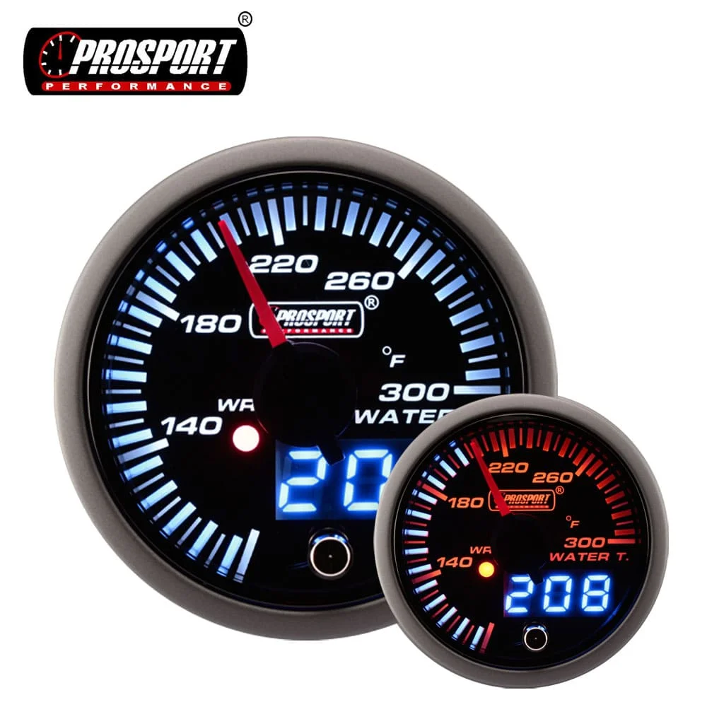 52mm JDM Series Analog and Digital Display Auto Gauge Water Temperature Gauge with Warning