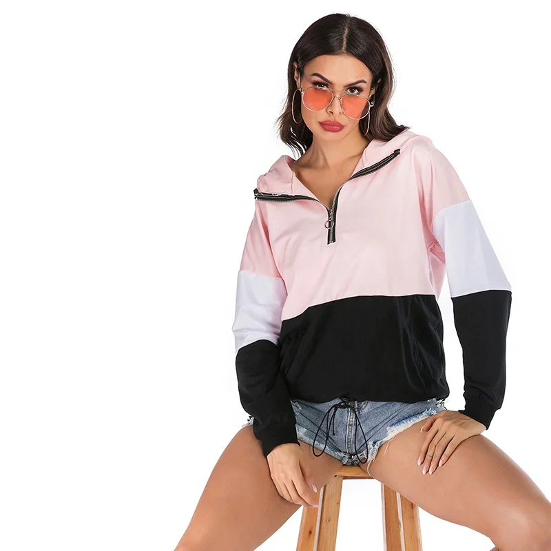 Wholesale  autumn women fashion new hoodie jacket zipper sweatshirts long sleeves hoodies