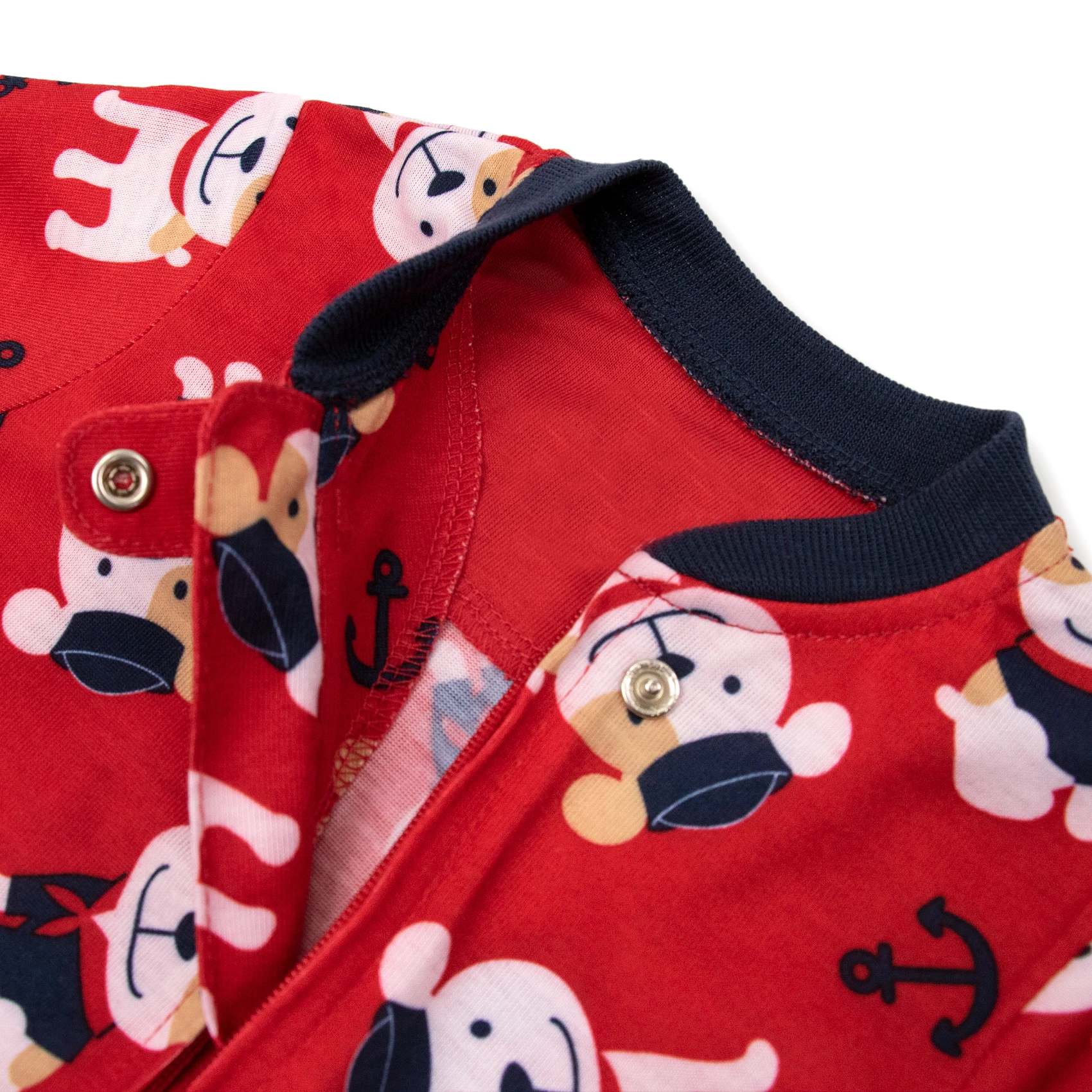 JOYUAN GARMENT MANUFACTURER BR190805 baby romper - RED DOG BOY PRINT KIDS INFANT clothes outfit HOME SLEEPWEAR footed
