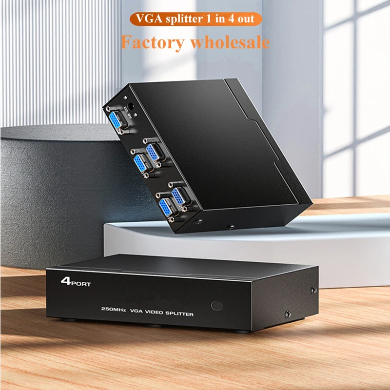 Высококачественный видеоразветвитель VGA с 1 входом на 4 выходами 500 МГц