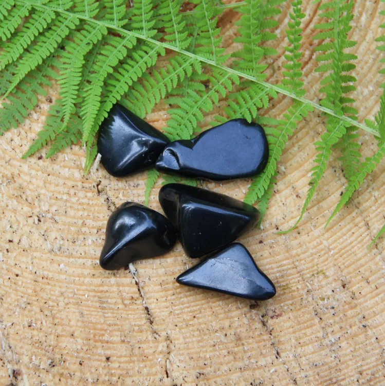 Shungite Pebbles Tumbled Stones in Bulk for Crafting and EMF Protection