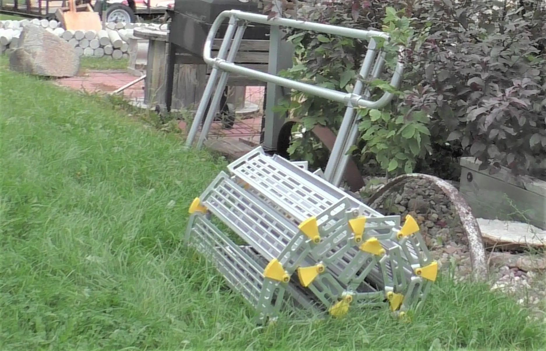 Roll-A-Ramp Modular Ramp System 36 Inch Wide Two Sides Handrail Straight-End