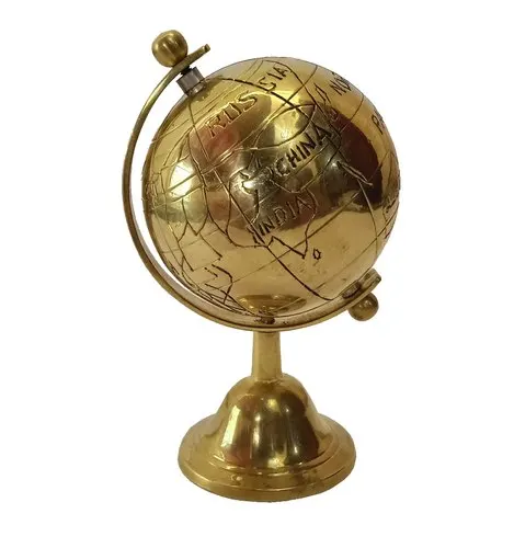 Top Gold Plated Nautical Marine Design Brass Decorative Globe Nautical Sphere Metal Globe Sphere for Home Decoration