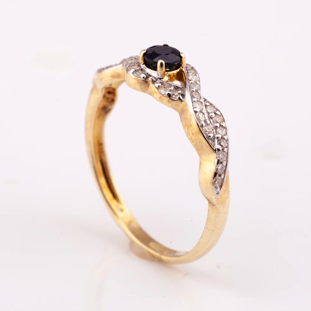 Sterling silver 925 Ring with natural  blue topaz and diamond factory price customizable new design 2022 from Thailand