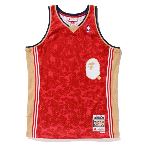 New Bathing Ape BAPE Basketball Jersey with Tackle Twill Decoration