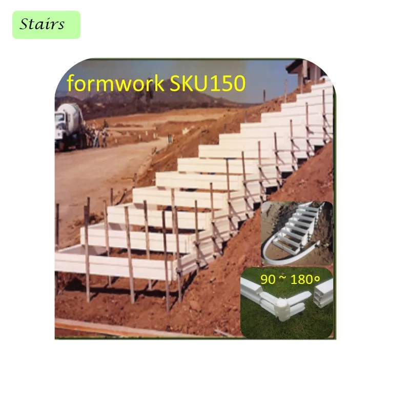 sidewalk footpath gardening landscape stiff flexi plastic formwork concrete work curvy straight stairs maze wall