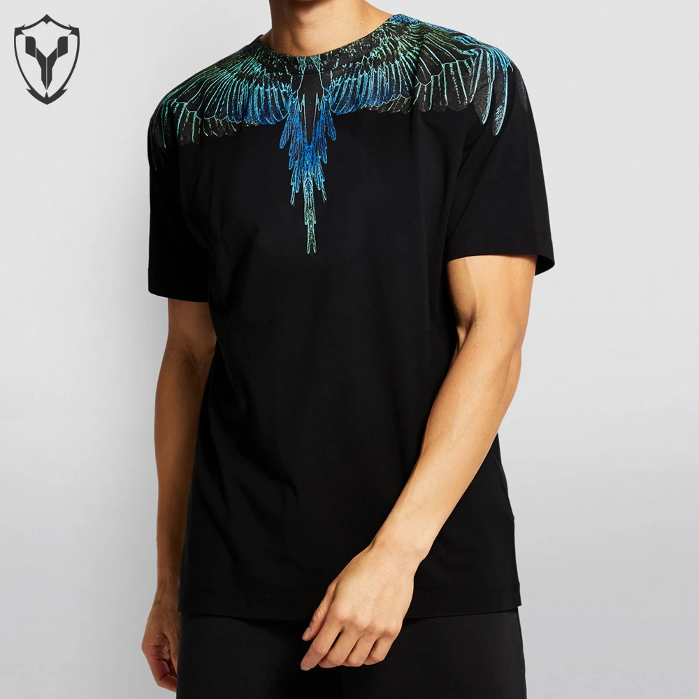 100% Cotton Polyester Black Fashionable Beautiful Shoulder Sublimation Latest Design Round Neck Short Sleeve Casual T Shirts Men