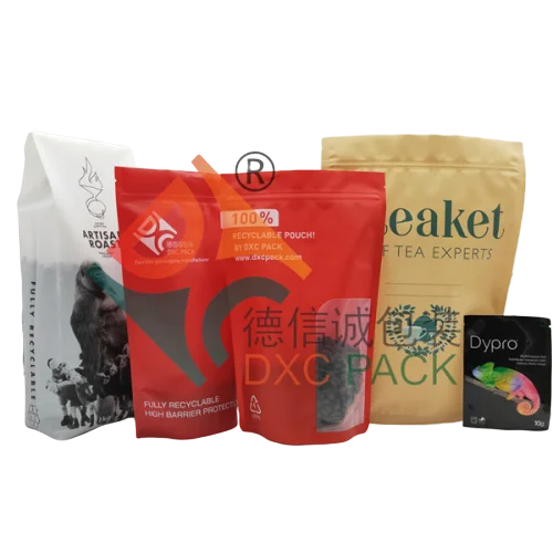 
250g green recyclable mono PE coffee bag with valve 