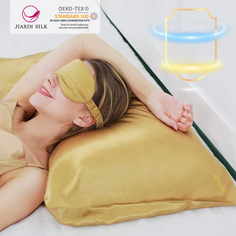 Silver ion infused 100% Natural Mulberry Silk Pillowcase for Hair and Skin Both Sides Grade 6A Silk pillow case