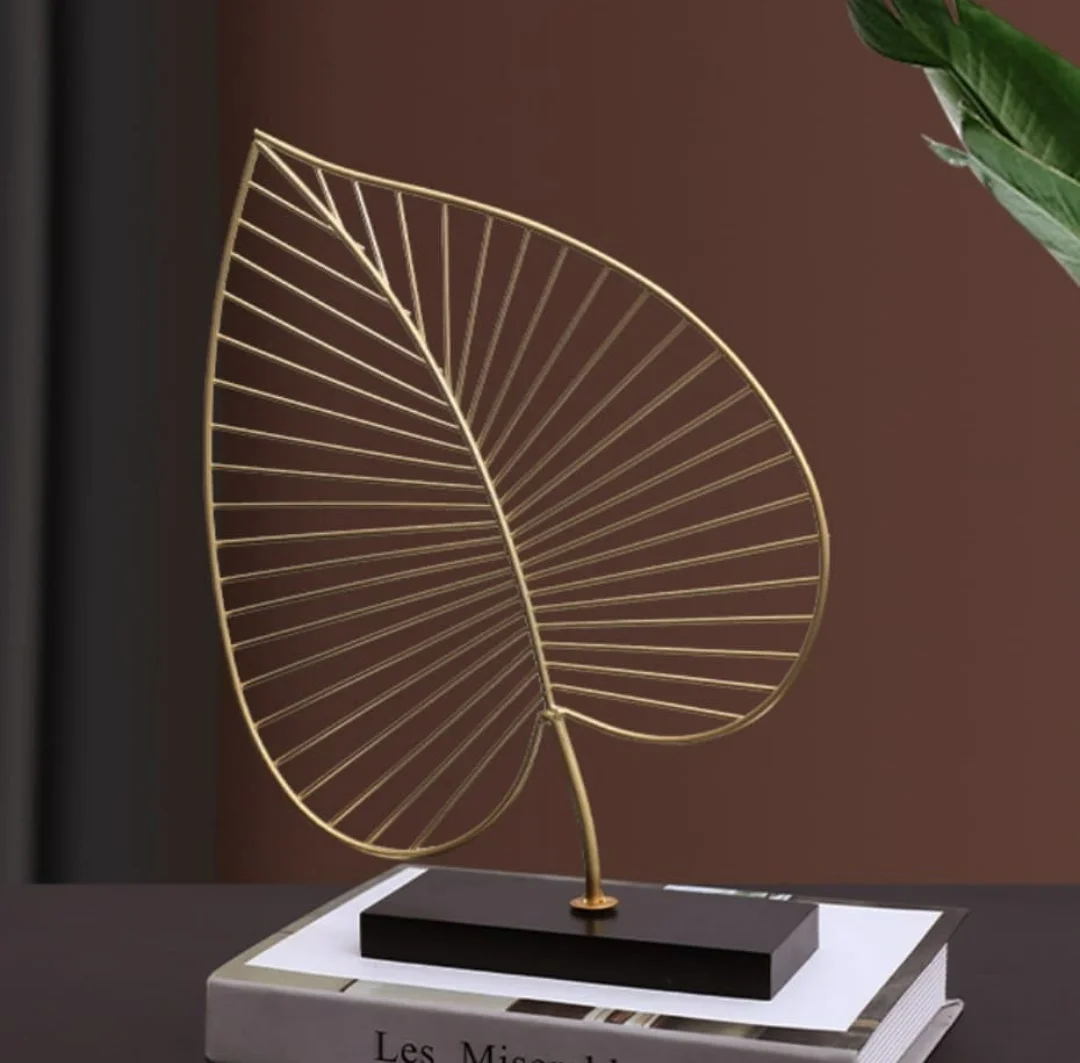 MODERN TABLE OBJECTS WIRE LEAF GOLD FINISHING INTERIOR HOME DECOR HOME ACCENTS SET OF 2 HANDICRAFT AT WHOLESALE PRICE INDIA
