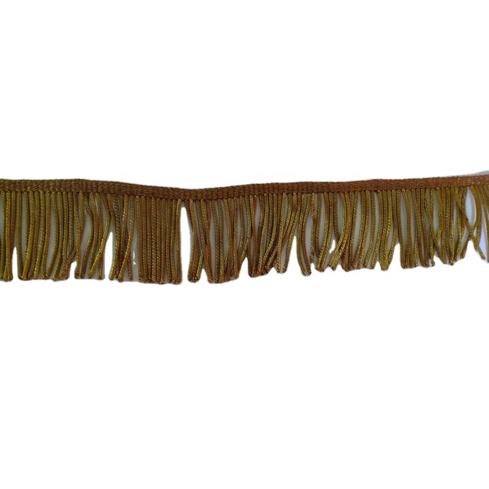 New 5cm Antique Gold bullion wire fringe ceremonial vestment french uniform church banner flag supplier manufacturer tr
