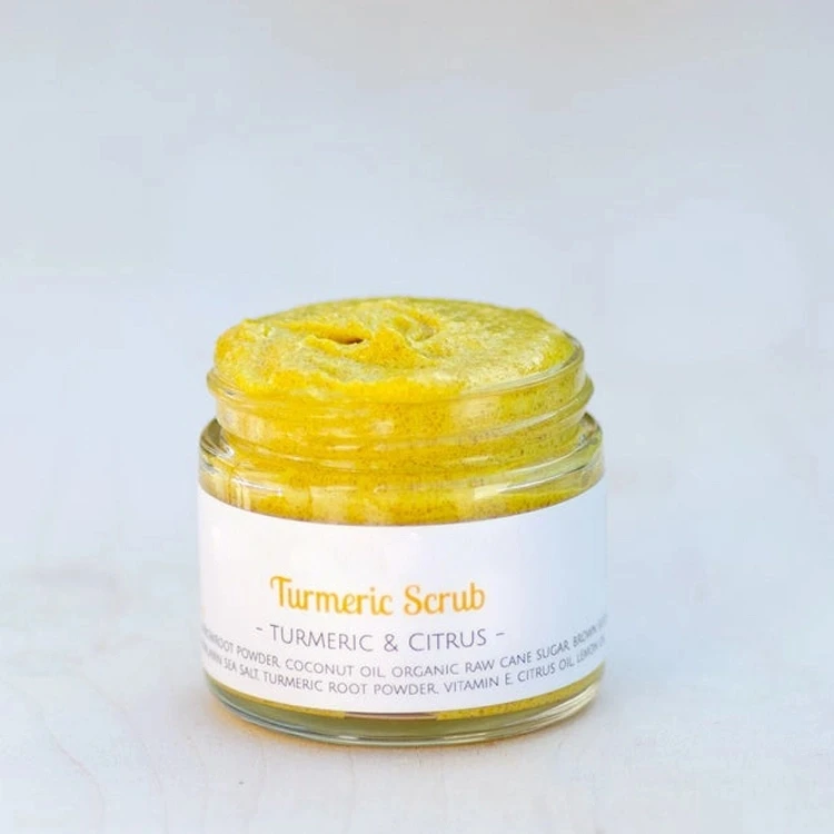 Amazon Hot Sale Private Label Organic Body Exfoliant Bodyscrub Exfoliate Face Exfoliator Whitening Glow Body Turmeric Scrub