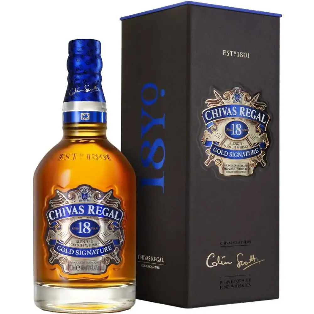Свежий запас ВИСКИ CHIVAS REGAL с 40% содержанием алкоголя в бутылке