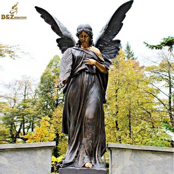 Garden Decoration Metal Woman Sculpture Life Size Bronze Beautiful Guardian Angel Statue