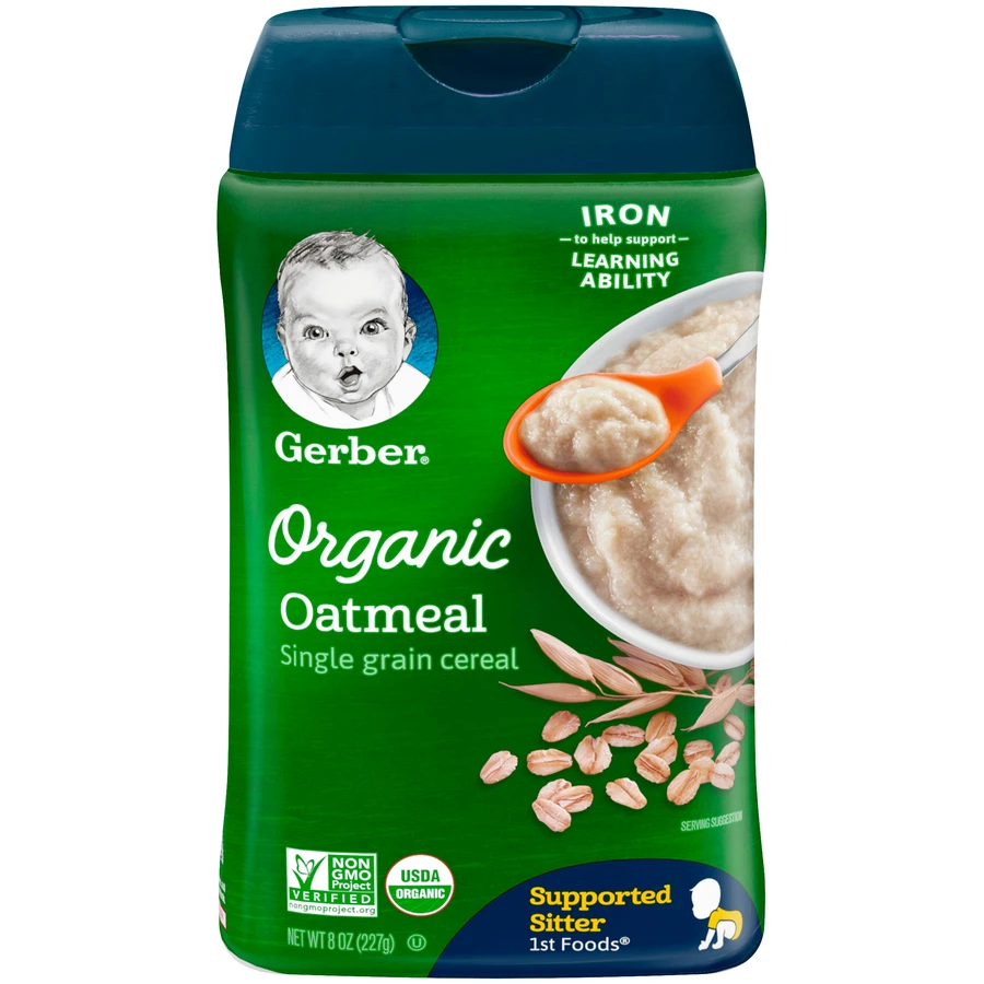 
Gerber, Organic Oatmeal, Single Grain Cereal 8 oz (227 g) 