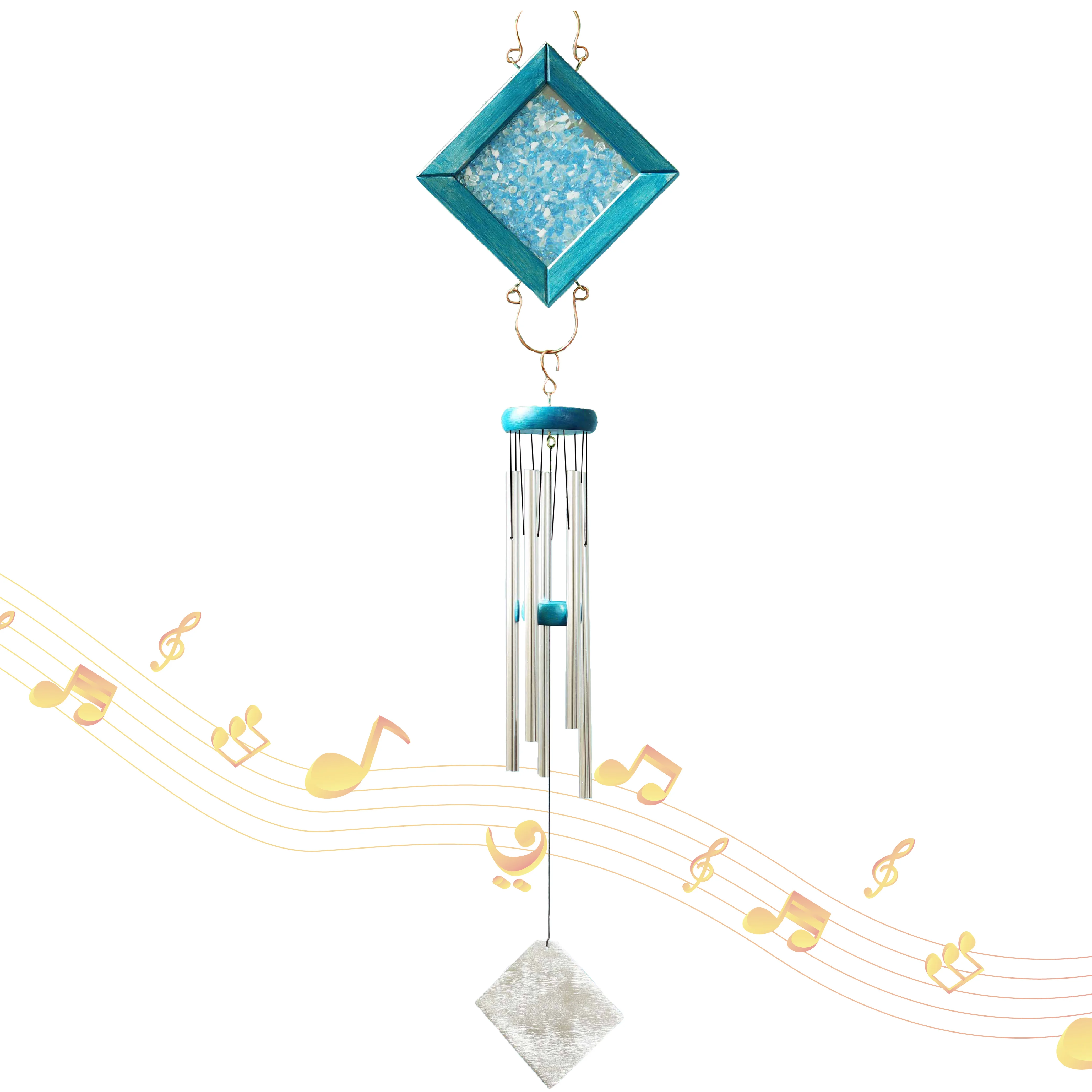 38IN Hand Tuned Indoor Design Crystal Metal Windchimes for Home Decoration