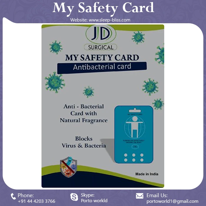 Антибактериальная клинически протестированная и сертифицированная защитная карта против вирусов бактерий грибков