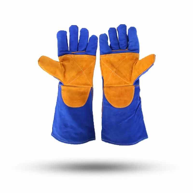 Hot sale extreme Heat Fire Resistant Leather Gloves with anti fire Stitching Fireplace Stove Oven Grill leather Welding gloves