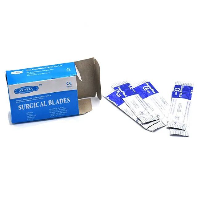 Scalpel Blades of 100 Pieces #21 Knife Disposable Manufacturer High Quality Good Price Surgical Instruments Carbon Steel Custom