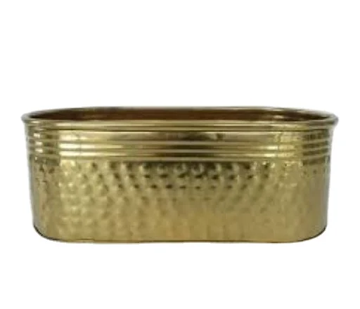Decorative Metal Bucket In Golden Color In Brass .