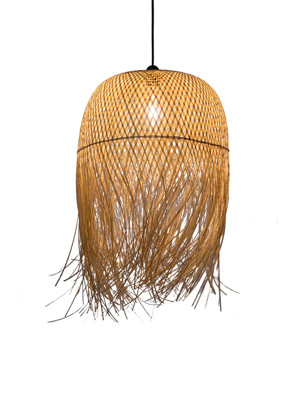 Home Decoration Natural Lamp Basket Bamboo Rattan Pendant Light 100% handmade