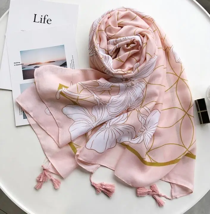Cashmere Wool Ladies Hijabs Scarf Shawls for Spring Summer