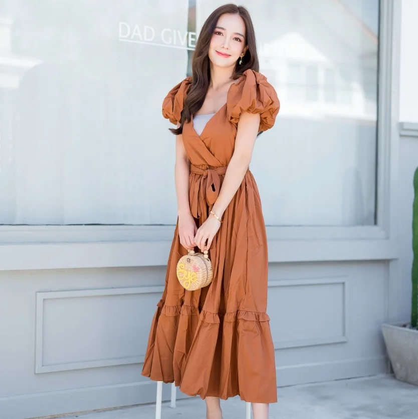 
Long Dress Classy 2020 Free Size Maxi Dress Free Size High Quality Polyester Fabric 