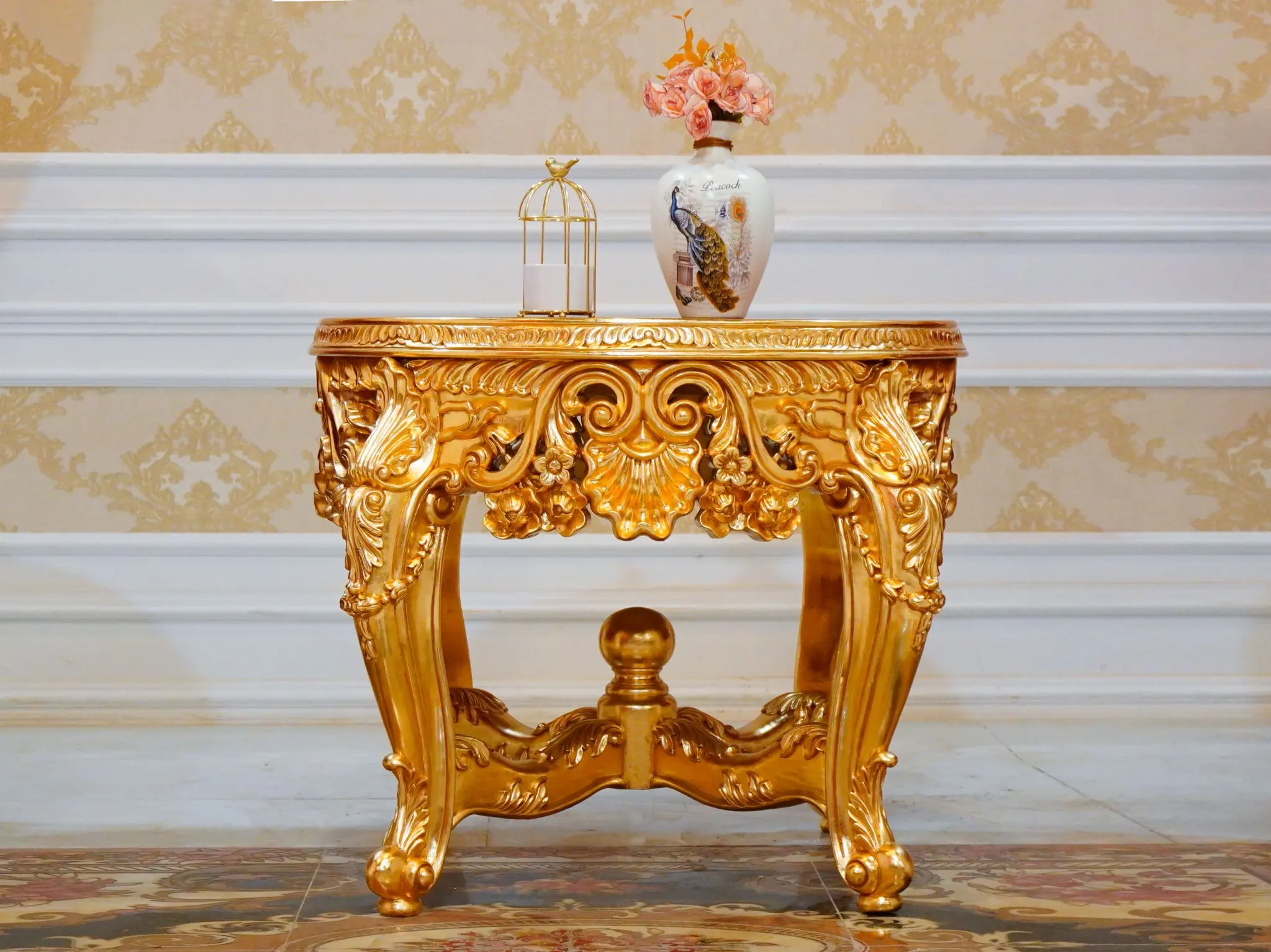 
Customized Luxury Furniture Living Room Fabric Sofa, Royal Luxury 3-piece neoclassical sofa set 