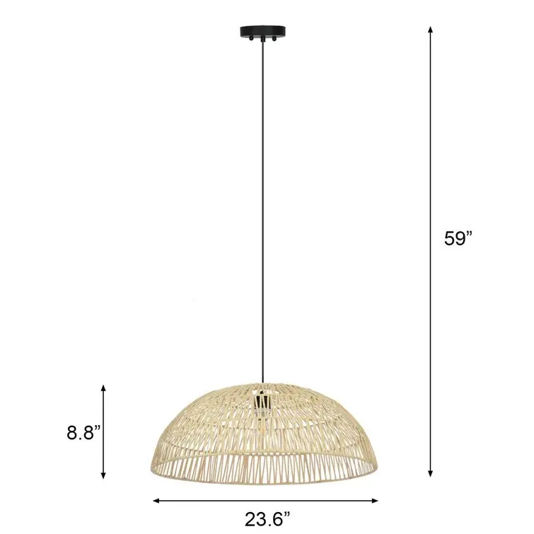 Best Price Antique Bamboo Lantern Chandelier Lighting Rattan Woven Natural Wooden Ceiling Chandelier