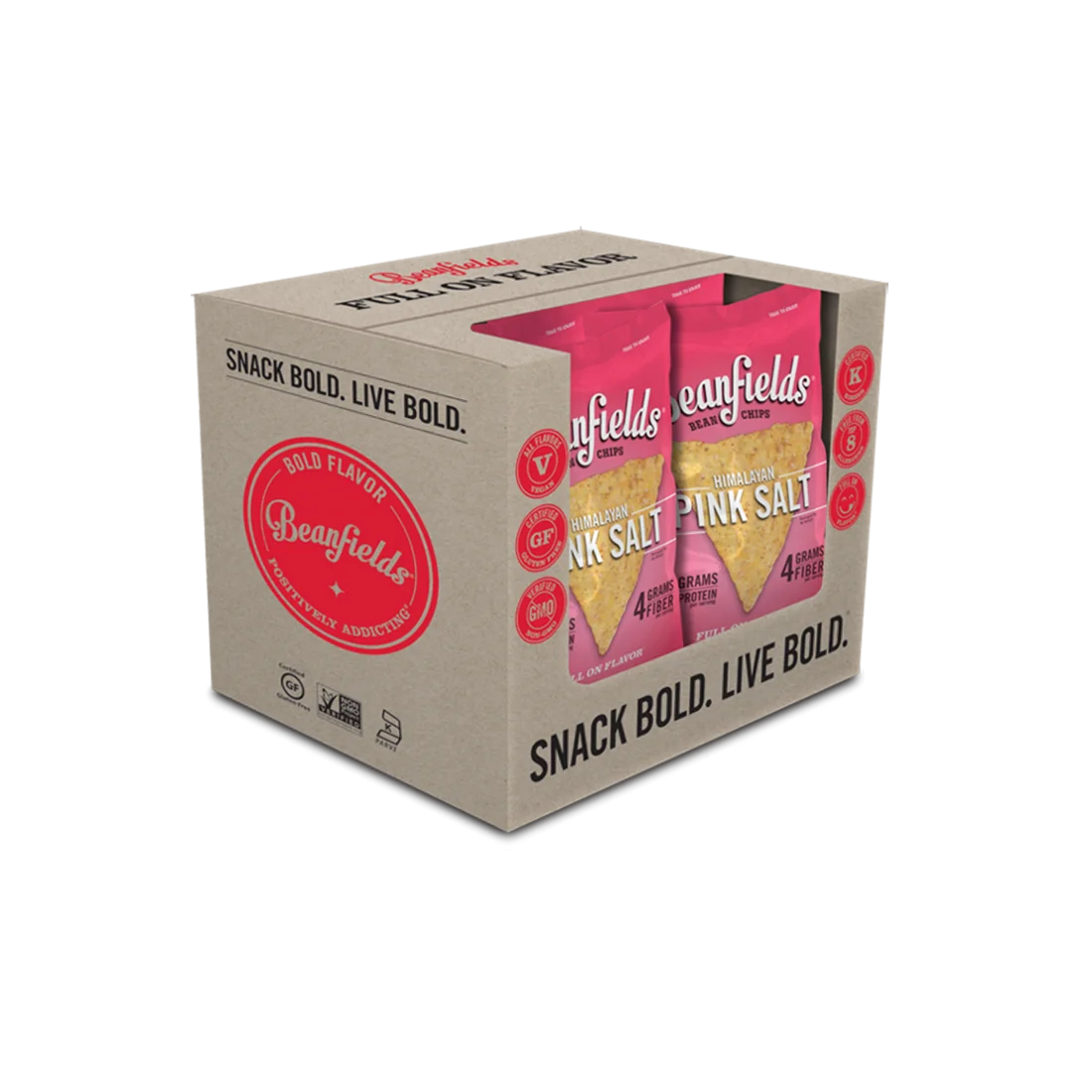 
Bean Chips Beanfields Himalayan Pink Salt Vegan Bean Chips 5.5oz Case Made In USA 