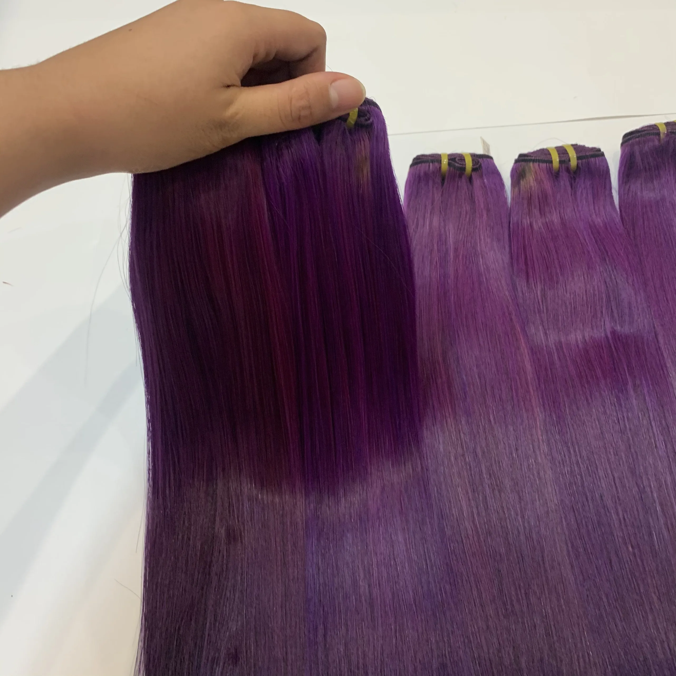 Plan color purle супер двойные человеческие волосы прямые 12 дюймов без tang nit лучшее качество 100% натуральные от Livihair Vietnam