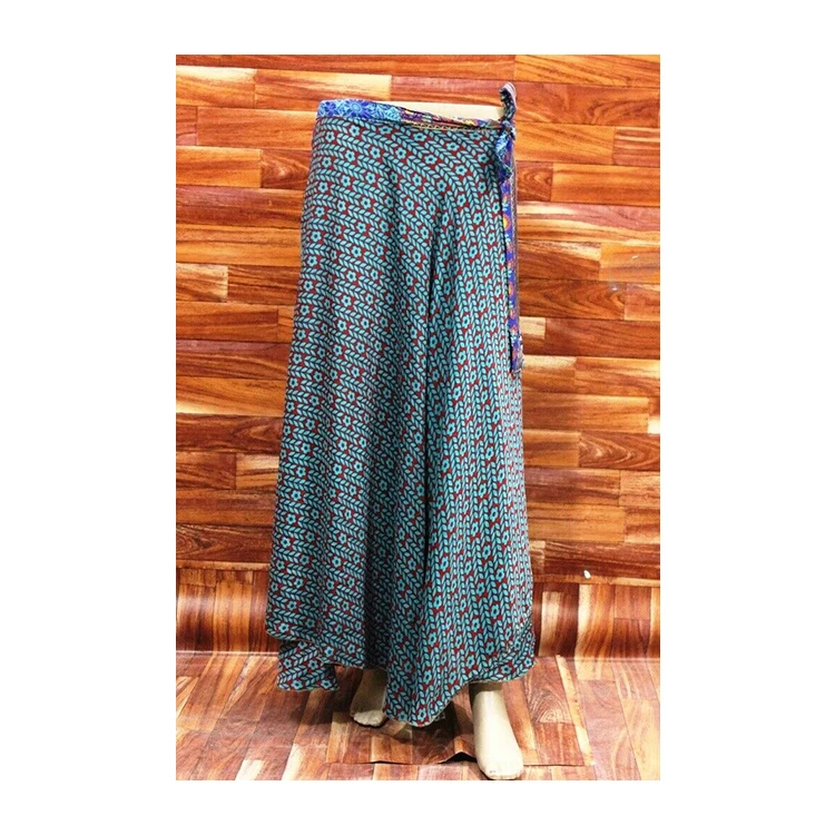 Factory Direct Sale Sari Wrap Skirt Printed Ladies Wrap Skirt Double Layered Assorted Skirts Floral Pattern for Women