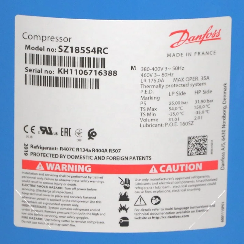  ЕС поставщик Danfoss спиральный компрессор SZ185-4RI все имеющиеся модели МТЗ MT SY SZ оригинал готово к