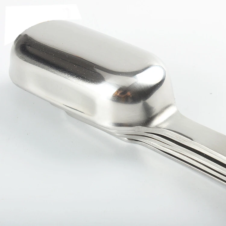 Top Sale High Productivity 2 in1 Coffee Scoop Weight Rectangle Food Measuring Metal Spoon